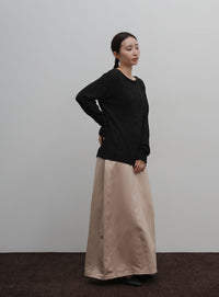 【Et】Tape Yarn Boat Neck Sheer Knit
