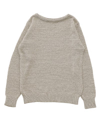 【Et】Tape Yarn Boat Neck Sheer Knit