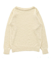 【Et】Tape Yarn Boat Neck Sheer Knit