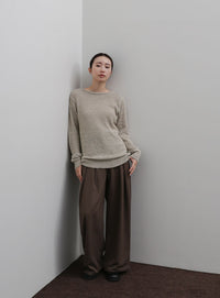 【Et】Tape Yarn Boat Neck Sheer Knit