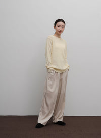 【Et】Tape Yarn Boat Neck Sheer Knit