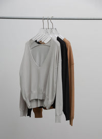 【Et】Minimal V-Neck Simple Tops