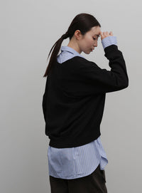 【Et】Minimal V-Neck Simple Tops