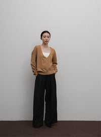 【Et】Minimal V-Neck Simple Tops