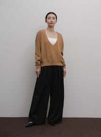 【Et】Minimal V-Neck Simple Tops