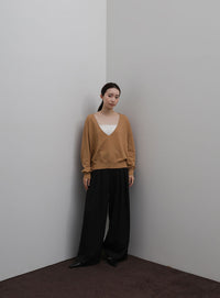 【Et】Minimal V-Neck Simple Tops