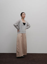 【Et】Minimal V-Neck Simple Tops