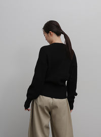 【Et】Wrap Knit Top