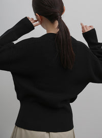 【Et】Wrap Knit Top