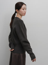【Et】Wrap Knit Top
