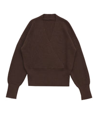 【Et】Wrap Knit Top