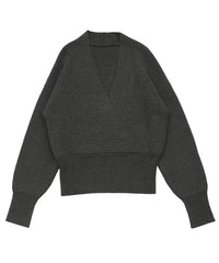 【Et】Wrap Knit Top