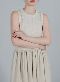 【Et】Rib Knit Docking Onepiece