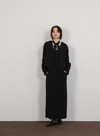 【Et】Cut Georgette One-Piece Dress Jacket Set