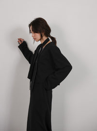 【Et】Cut Georgette One-Piece Dress Jacket Set