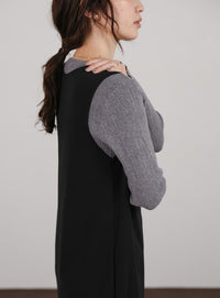 【Et】Cut Georgette One-Piece Dress Jacket Set