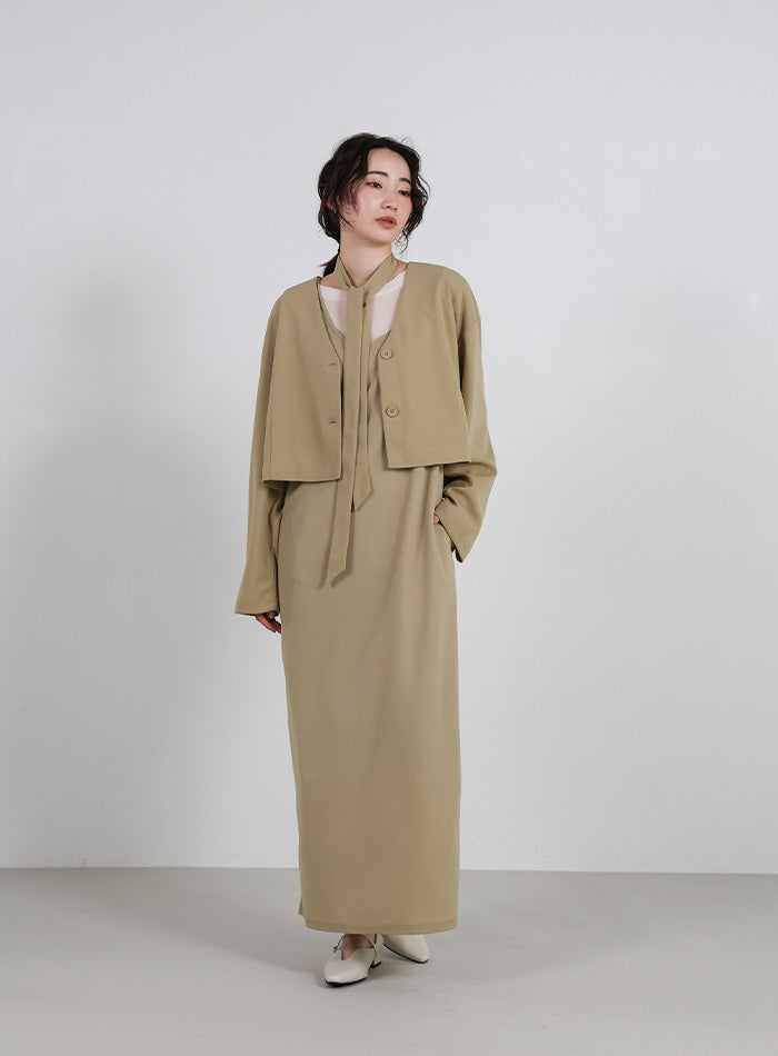 Et】Cut Georgette One-Piece Dress Jacket Set – SELECT MOCA