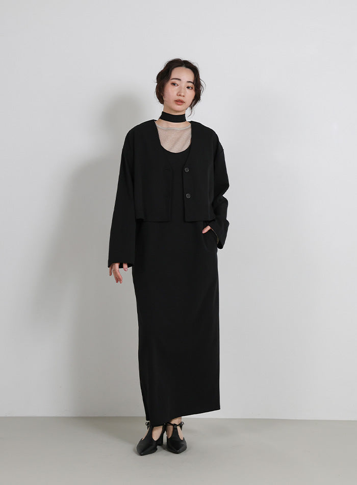 Et】Cut Georgette One-Piece Dress Jacket Set – SELECT MOCA