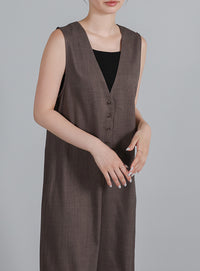 【Et】Button-Up Salopette