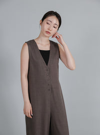 【Et】Button-Up Salopette
