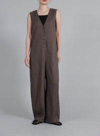 【Et】Button-Up Salopette