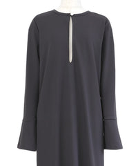 【Et】Botton Design Cut georgette I-line Onepiece