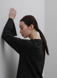 【Et】Botton Design Cut georgette I-line Onepiece