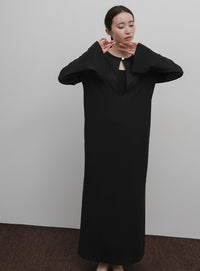 【Et】Botton Design Cut georgette I-line Onepiece