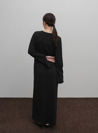 【Et】Botton Design Cut georgette I-line Onepiece