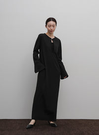 【Et】Botton Design Cut georgette I-line Onepiece