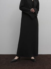 【Et】Botton Design Cut georgette I-line Onepiece