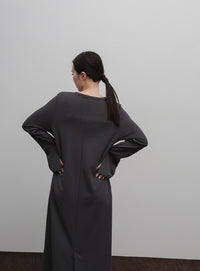 【Et】Botton Design Cut georgette I-line Onepiece
