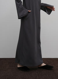 【Et】Botton Design Cut georgette I-line Onepiece