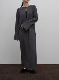 【Et】Botton Design Cut georgette I-line Onepiece