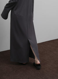 【Et】Botton Design Cut georgette I-line Onepiece