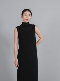 【Et】2Way Sheer Net Mock Neck Onepiece