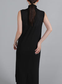 【Et】2Way Sheer Net Mock Neck Onepiece