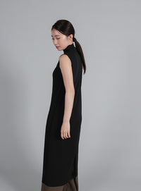 【Et】2Way Sheer Net Mock Neck Onepiece