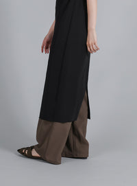 【Et】2Way Sheer Net Mock Neck Onepiece