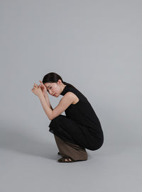 【Et】2Way Sheer Net Mock Neck Onepiece