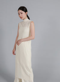 【Et】2Way Sheer Net Mock Neck Onepiece