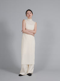 【Et】2Way Sheer Net Mock Neck Onepiece