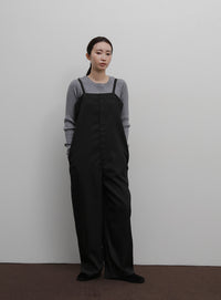 【Et】Nuanced wide-leg Salopette