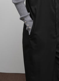 【Et】Nuanced wide-leg Salopette