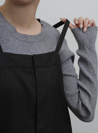 【Et】Nuanced wide-leg Salopette