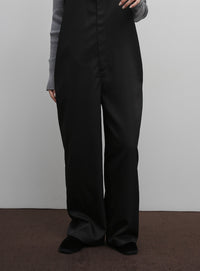 【Et】Nuanced wide-leg Salopette