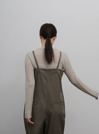 【Et】Nuanced wide-leg Salopette
