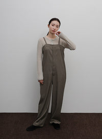 【Et】Nuanced wide-leg Salopette