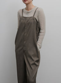 【Et】Nuanced wide-leg Salopette