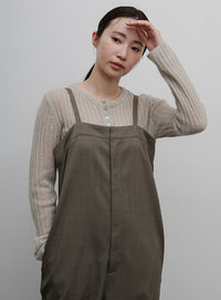 【Et】Nuanced wide-leg Salopette
